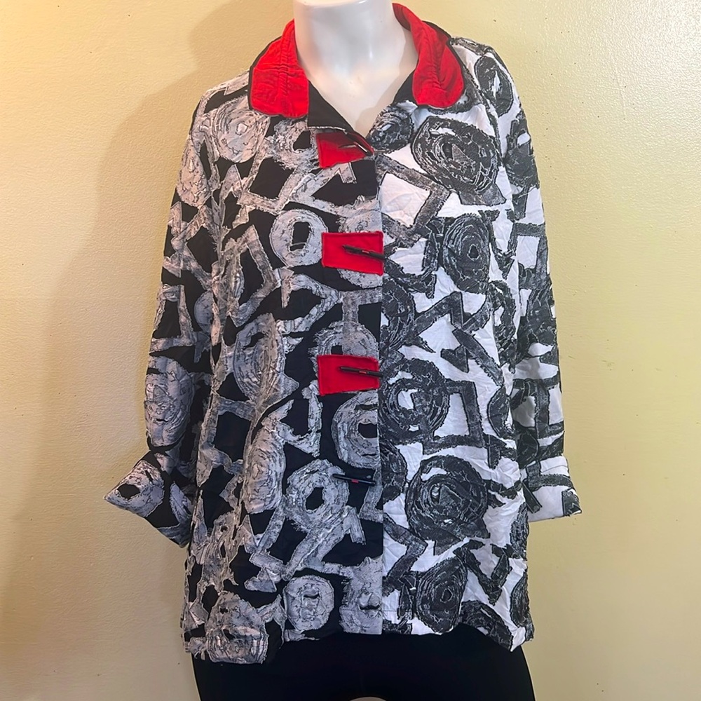 NWOT Ali Miles “Wearable Art To Wear” Unique Blouse Shirt Jacket